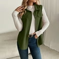 thumbnail image 2 of Plebaso Corduroy Vest for Women Sleeveless Jacket with Collar Button down Mid Length Casual Outerwear, 2 of 6