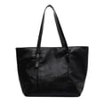 thumbnail image 1 of Bolso de mano para mujer, bolso y bolsos de cuero suave, bolso de hombro de gran capacidad, negro, 1 of 6