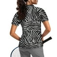 thumbnail image 2 of COEQINE Women V Neck Golf Shirts Moisture Wicking 1/4 Zip Casual Gray Zebra Print Star Soft Lightweight Tennis Polo Shirts Quick Dry Fit Workout Pullover Athletic, XL, 2 of 7