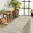 thumbnail image 2 of Runner 2'x6' Boho Textured Design for Living Room Non Slip Low-Pile Soft Tribal Print Bedroom Stain Resistant Playroom Carpet Office Beige, 2 of 7