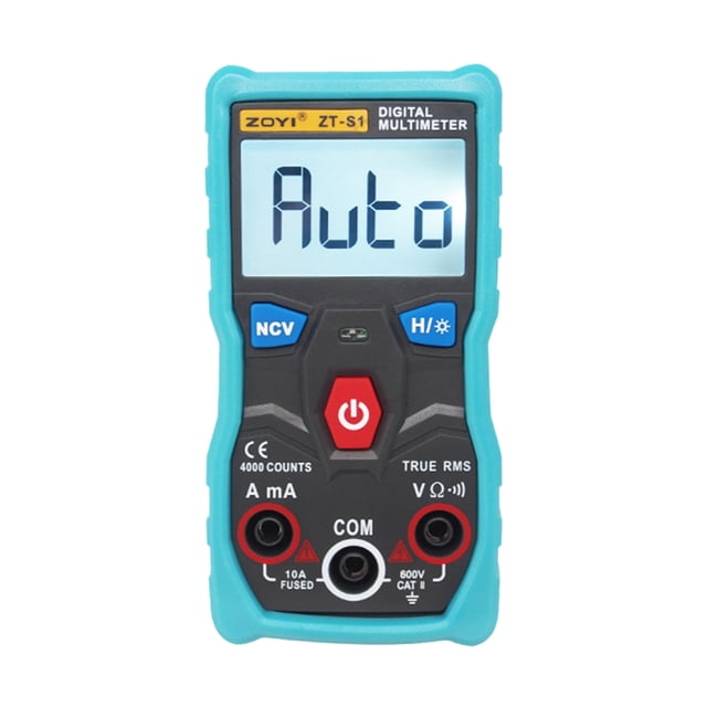 TFixol ZOYI ZT-S1 Smart Digital Multimeter with Auto-Ranging, Backlight, Flashlight, and 4000 Counts True RMS Measurement, Includes Battery (Blue/Black)