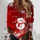 thumbnail image 2 of Sudadera holgada de Navidad Gibobby con cuello en V y estampado de copa de Papá Noel Blanco XL, 2 of 4