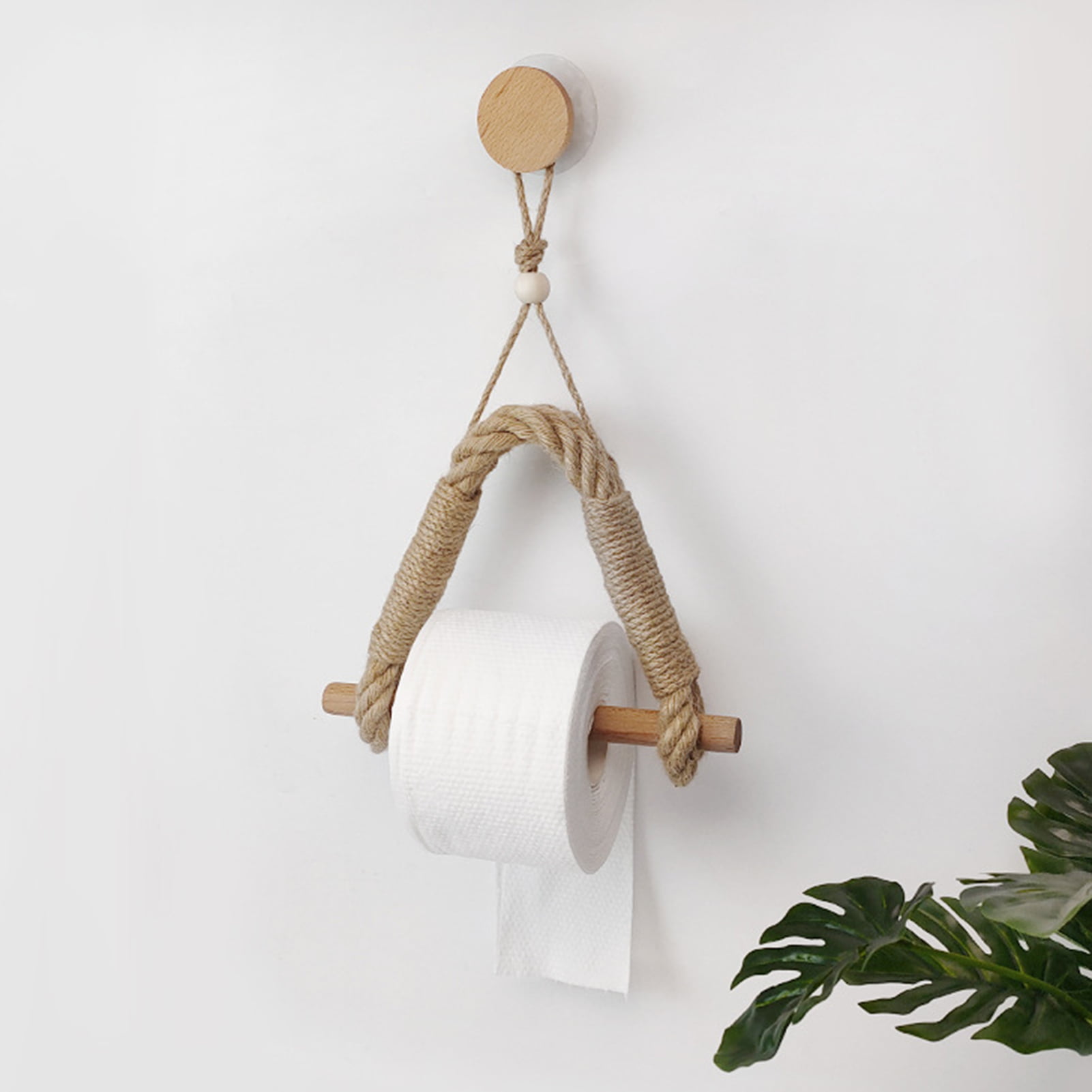 Jute Rope Towel or Toilet Roll Holder Made From Jute,Stainless Steel & Copper 