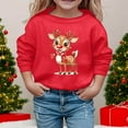 thumbnail image 2 of MIASHUI Sweatshirts de Noël pour Enfants Pull Imprimé Décontracté à Manches Longues, Rouge, 8-9 Ans, 2 of 4
