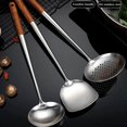thumbnail image 3 of 2x Wok Spatula And Ladle,skimmer Ladle Tool Set, 17inches Spatula For Wok, 304 Stainless Steel Wok, 3 of 5