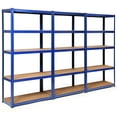 thumbnail image 4 of Gymax 3PCS 72'' Metal 5-Tier Garage Storage Rack Shelf Adjustable Freestanding Blue, 4 of 9