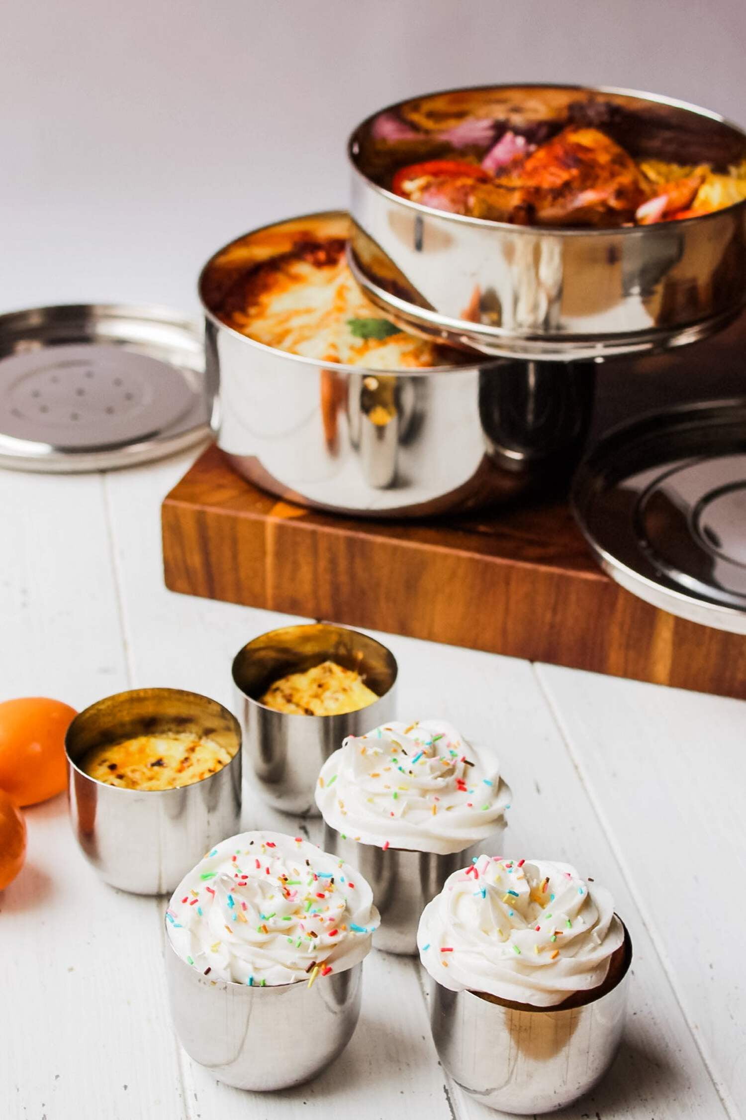 Ecozoi Stainless Steel Insert Instant Pot Pans, Pressure Cookers Accessories, 3 Tier
