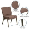 thumbnail image 4 of Flash Furniture HERCULES Series 21''W Church Chair in Brown Dot Fabric with Book Rack - Gold Vein Frame, 4 of 11