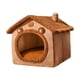 thumbnail image 2 of Esterilla plegable para perro y gatos, alfombrilla de peluche para mascotas con cojín, sofá cesta acogedora para mascotas pequeñas y medianas, 13x13x12 pulgadas, marrón/gris, 2 of 6