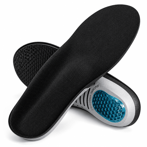 Solbase Insoles Men, High Arch Support Shoe Insoles, Shock Absorbing Heavy Duty Inserts, Trim-to-Fit, 1 Pair