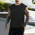 thumbnail image 2 of Compression Tank Top Men Qiggri Men's Summer Sports Sleeveless Round-Neck Solid Shirt Trendy T-Shirt, 2 of 8