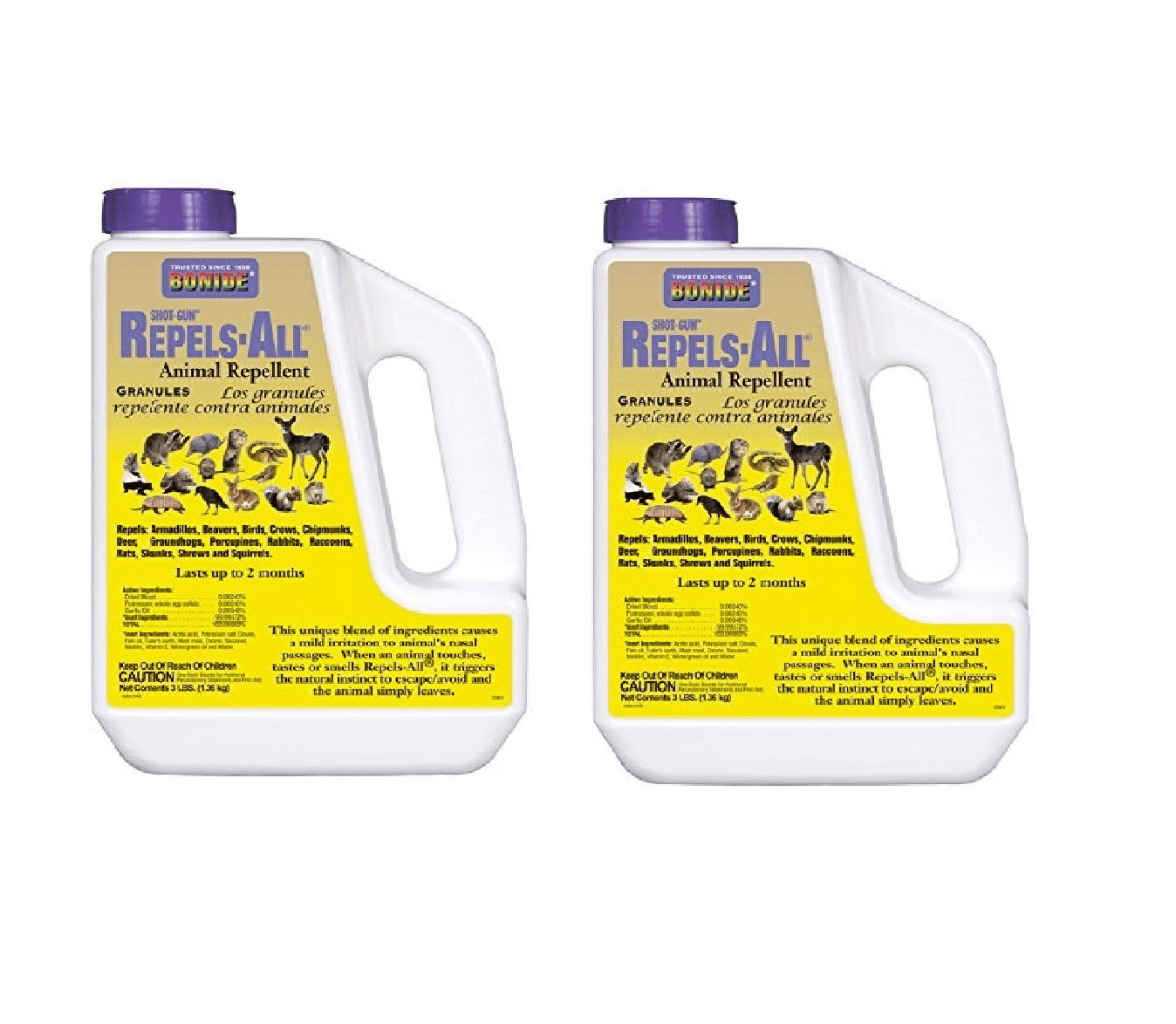 Bonide Products 2361 RepelsAll Granules Animal Repellent, 3 Pound (2