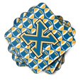 thumbnail image 2 of Letter X Football Blue and Gold Foam Coaster Set of 4, 2 of 3