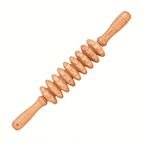 FORICOM Wooden 9-Axis Handheld Roller Trigger Point Massage Stick for Fascia, Cellulite, Muscles & Abdomen Body Therapy Massager Muscle & Abdomen Soothing Tool Natural Wood