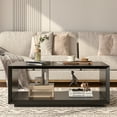 thumbnail image 3 of Wide Rectangular Coffee Table, coffee table modern, large coffee table, living room, 3 of 7