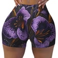 thumbnail image 2 of Pofeuu Ornate Purple Floral Vase Print Workout Shorts for Women Scrunch Butt Lifting High Waisted Yoga Gym Seamless Booty Biker Shorts-Medium, 2 of 8