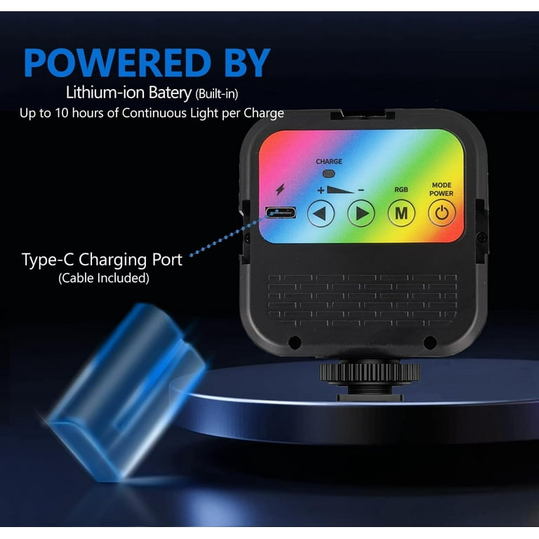 Draagbare RGB-videolamp met 70 leds, compatibel met Leica Draagbare RGB-videolamp met 70 leds, compatibel met Leica