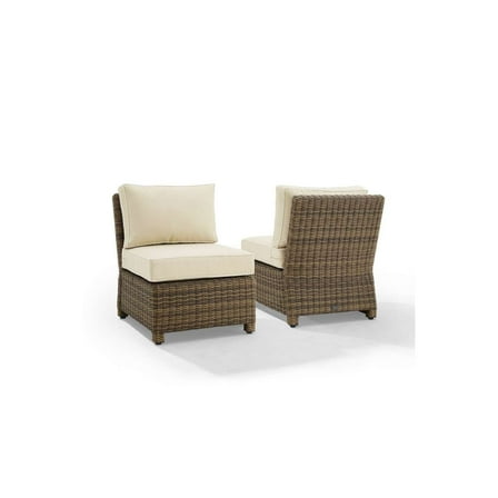 Outdoor Wicker Chair Set - 2 Piece Patio Seating - Modern Armless Chairs - Weather Resistant Furniture