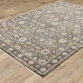 thumbnail image 3 of HomeRoots 509436 2 x 3 ft. Gray & Ivory Oriental Power Loom Stain Resistant Rectangle Area Rug with Fringe, 3 of 9