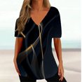 thumbnail image 1 of RWJDXD RWJDXD T-shirt Simple d'Été pour Femmes, Col en V, Manches Courtes, Mode Décontractée, 1 of 7