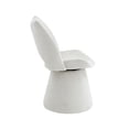 thumbnail image 5 of Accent Chair with Hollow Back Design, Modern Chenille Dining Chair, Upholstered Vanity Chair with Metal Base for Living Room, Bedroom, Off-White, 5 of 5