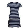 thumbnail image 5 of ZTTD Women Pregnant Maternity Short Sleeve Stripe Dress Round Neck Summer Maternity Dress, Sizes S-2XL, 5 of 5