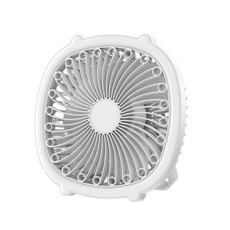 

Citystores Portable Fan 3 Gears Adjustable with USB Light Standable Hangable Desktop Electric Fan Air Circulation Fan Office Supply White