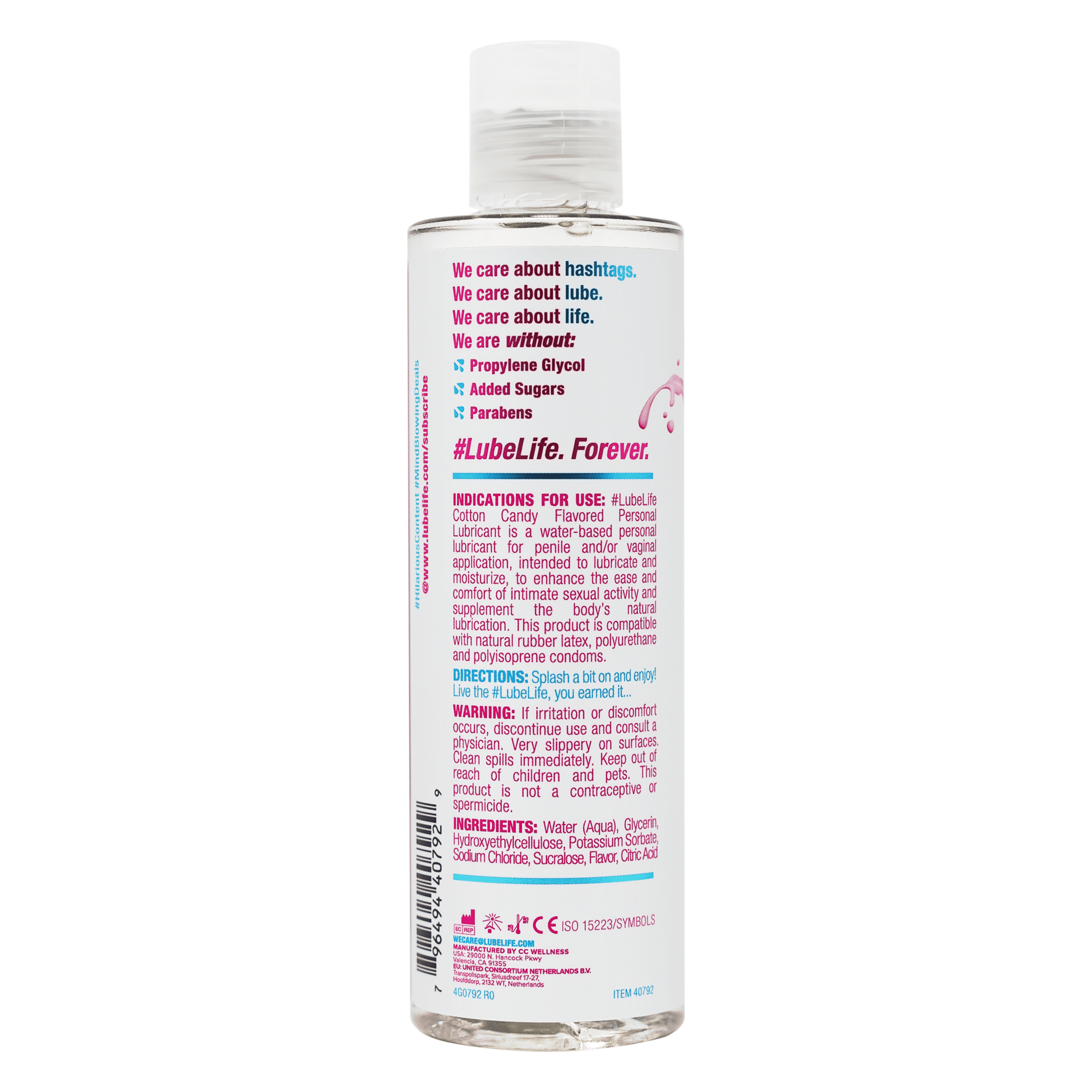 LubeLife Water-Based Lubricant, Strawberry Flavored, 8 fl oz/240 mL  Ingredients and Reviews