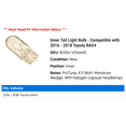 thumbnail image 2 of Inner Tail Light Bulb - Compatible with 2016 - 2018 Toyota RAV4 2017, 2 of 2