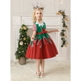thumbnail image 6 of Seyurigaoka Little Girl’s Christmas Gifts Printed Short Sleeve/Sleeveless Formal Dress, 6 of 9