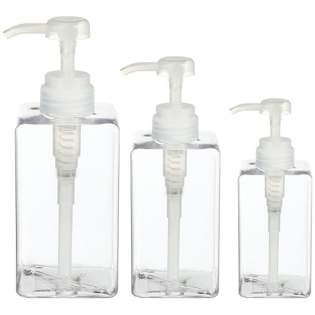3 botellas de loción rellenables, botellas con bomba de champú, botellas de loción vacías, botellas dispensadoras de champú