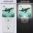 thumbnail image 2 of Whales LED Square Night Lights - Energy Efficient Plug-in Wall Lamp with Auto Sensor, Soft Glow Illumination - for Bedroom, Nursery, Bathroom - Set of 2, White, 2 of 6