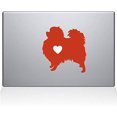 thumbnail image 1 of The Decal Guru Pomeranian Love Silhouette Decal Vinyl Sticker, 13" MacBook Pro (2016 & Newer Models), Orange, 1 of 1