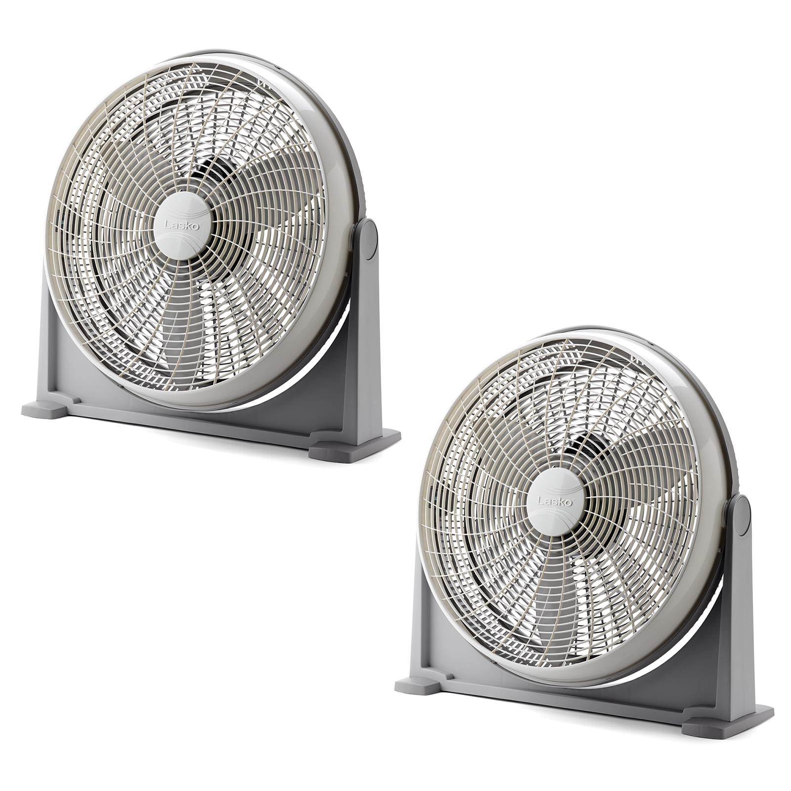 Lasko 20" 3Speed Cooling Air Circulator Floor & Wall Mount Fan, Gray (2 Pack)
