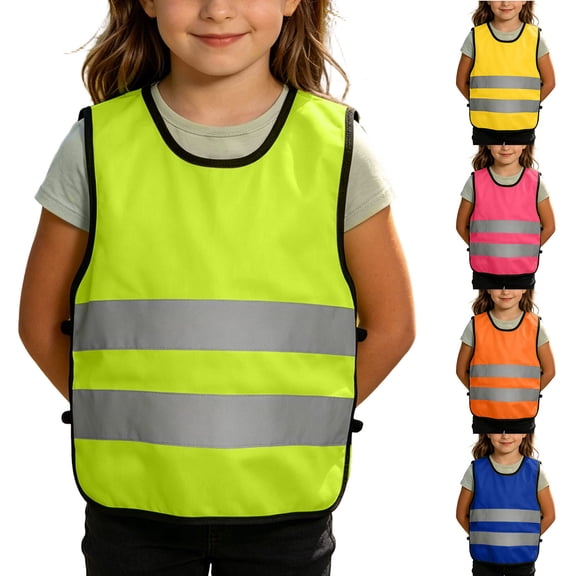 Miluxas Kids High Visibility Reflective Safety Vest, Sleeveless Waistcoat, Bright Color Visibility Jacket Yellow 10 Years