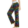 thumbnail image 3 of FREEAMG Womens Trendy Patterned Comfy Drawstring Lounge Pajama Pants High-Waist Wide Leg Sleepwear Bottom, 3 of 6