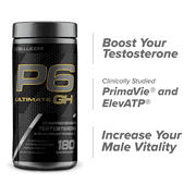 Cellucor P6 Ultimate GH Test Booster For Men, Growth Hormone Support Pills For Protein Synthesis & Fat Metabolism, 180 Capsules
