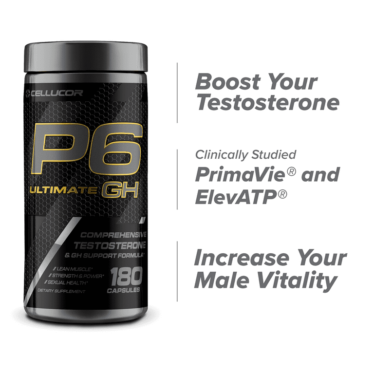 Cellucor P6® Ultimate GH Testosterone Booster + GH Support + Lean 