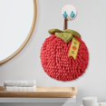 thumbnail image 2 of Fuzzy Ball Hand Towels, Decorative Hand Dry Towels, Cute Fruit Chenille Decorative Hand Dry Towels, Soft Absorbent & Quick-Dry Chenille Hand Towels for Kitchen Bathroom (Persimmon), 2 of 7
