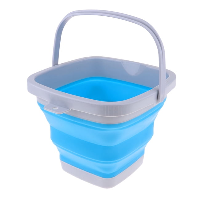 Cubo Plegable Premium Para Acampar, Cubos Plegables De Silicona Para Recipientes De Agua Para Senderismo Picnic Viaje Jardín - 4 Colores Para Azul Soledad Cubo plegable para acampar