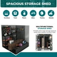 thumbnail image 5 of 6' x 6' Outdoor Storage Shed, Resin Garden Shed with Windows, Lockable Door and Vents, Bike Storage Shed with 3-Proof Design Roof for Patio, Backyard, Lawn, Tool Storage, All Weather Use, 5 of 7