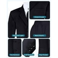 thumbnail image 3 of S.H. Churchill & Co 6-Piece Boy's Suit Set - Includes Suit Jacket, Dress Pants, Matching Vest, White Dress Shirt, Neck Tie & Bow Tie - Black, 2T, 3 of 7