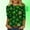 #0328-Green, variant on Uootdi St Patricks Day 3/4 Sleeve Shirt for Women Plus Size Funny Cute Saints Patrick's Tops Irish Shamrocks Printed Outfit Gift