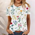 thumbnail image 2 of Summer Savings Clearance 2023! TAGOLD Womens Summer Tops,Fashion Women's Summer Round-Neck Short Sleeve Print Casual T-shirt Blouse, 2 of 5