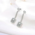 thumbnail image 2 of Halo Dangle Earrings for Women Sterling Silver Pink Clear CZ Ginger Lyne Collection, 2 of 6