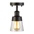 thumbnail image 1 of Fivess Lighting Lámpara De Techo De Montaje Semiempotrado De Vidrio Industrial, Color Negro, 9,45 X 4,72 X 4,72 Pulgadas, Pantalla Sembrada Para Cocina, Pasillo, Dormitorio, Etc., 1 of 1
