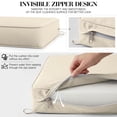 thumbnail image 7 of Snubbull Outdoor Deep Seat Cushion Set, 2 Pieces 24"x24"x6.5" Patio Furniture Replacement Cushions with Tie Straps, Waterproof Fade Resistant Removable Zipper Cover, Cream, 7 of 7