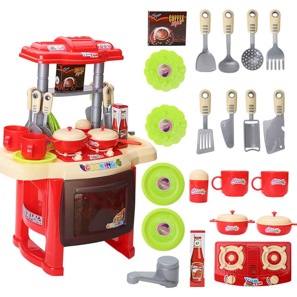 COOLITOYS Kitchen Play Set Pretend Baker Kids Toy Cooking Playset Girls Boys 