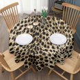 thumbnail image 3 of Brown and Black Leopard Print Round Tablecloth 60"x60",Wrinkle Wipeable Table Cloth for Kitchen Dining Room Picnic Patio Party, 3 of 6
