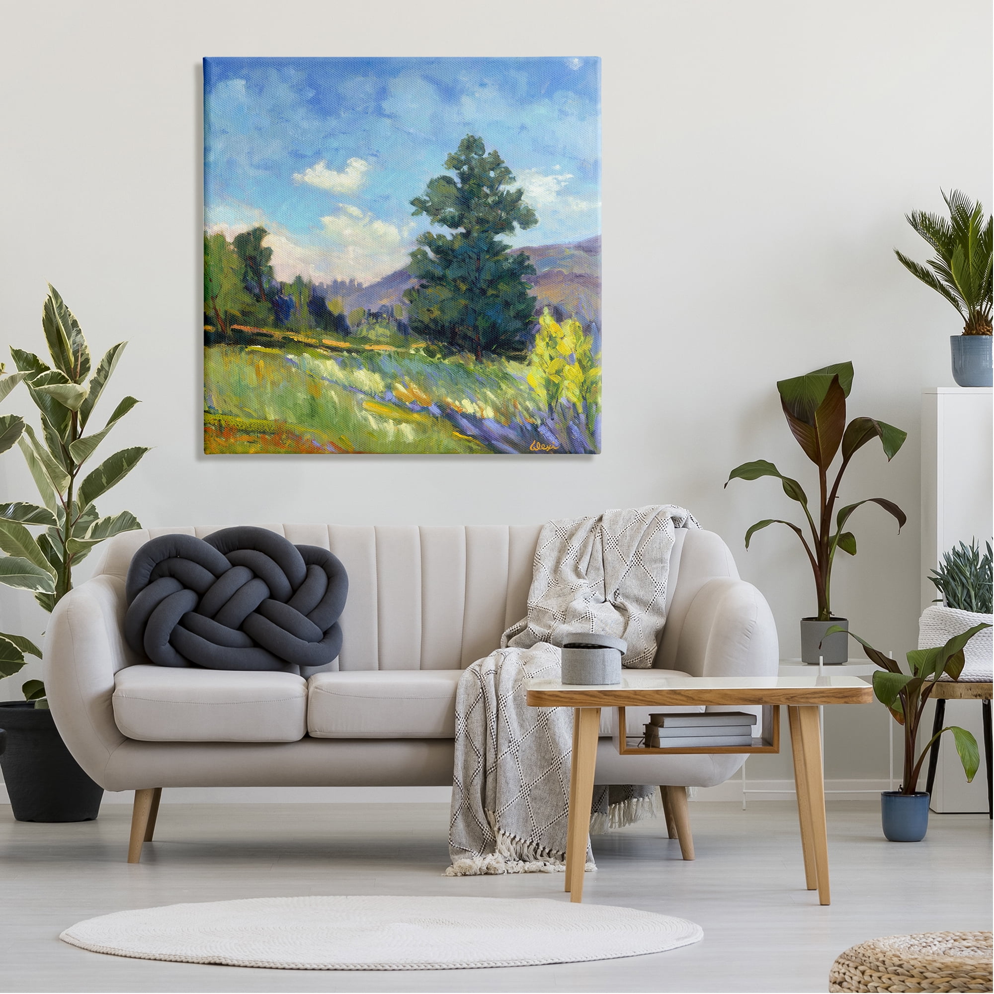 Stupell Industries Rural Nature Painting Landscape Painting Gallery Wrapped Canvas Art Print Wall Art, 36 x 36